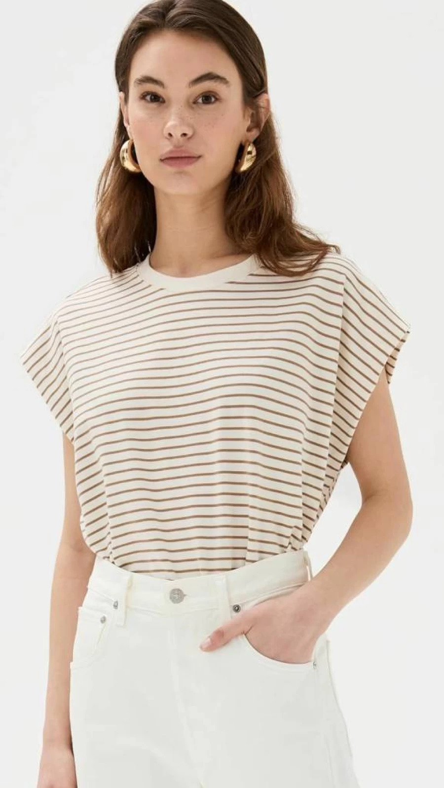 Pistola Denim Women's Trina Muscle Tee - Stretch Denim Top for Women - Casual Short Sleeve Shirt - Fashionable Fitted Tee