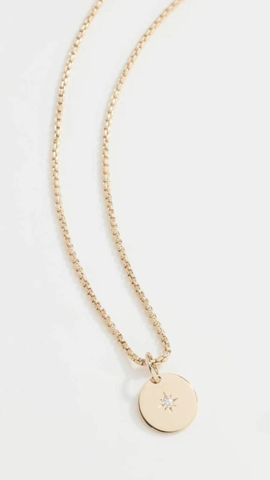 ZOE CHICCO 14K Gold Diamond Star Pendant Necklace for Women - XS Box Chain Fine Jewelry