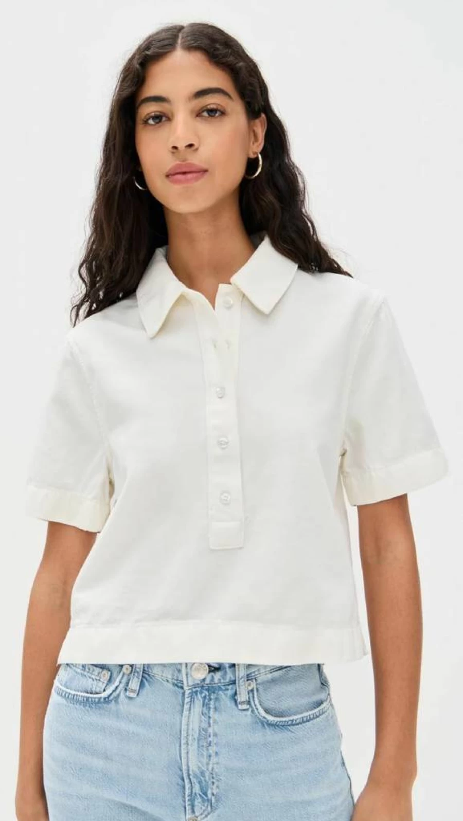 7 For All Mankind Women's Classic Woven Polo Shirt – Stylish Casual Top