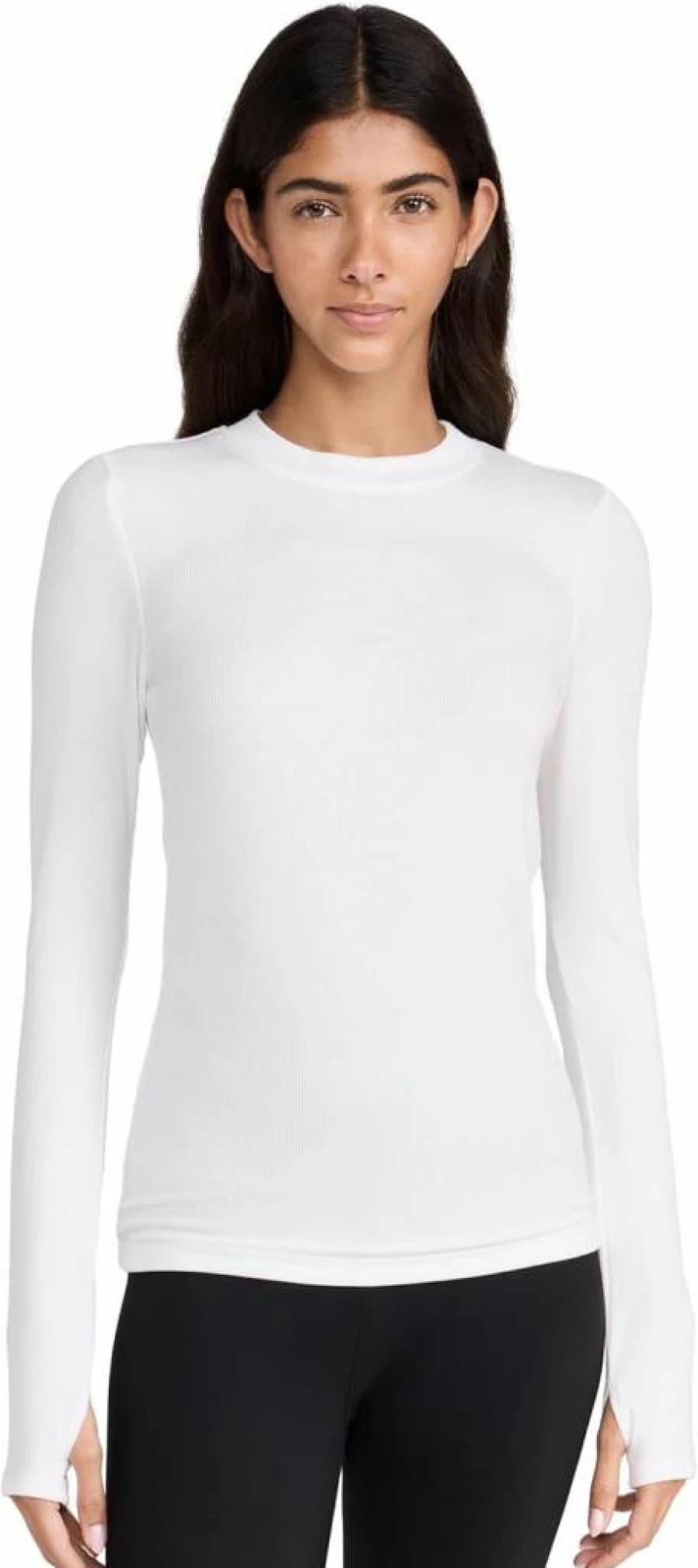 SPLITS59 Women's Louise Rib Long Sleeve T-Shirt – Soft Stretch Comfort Fit Top
