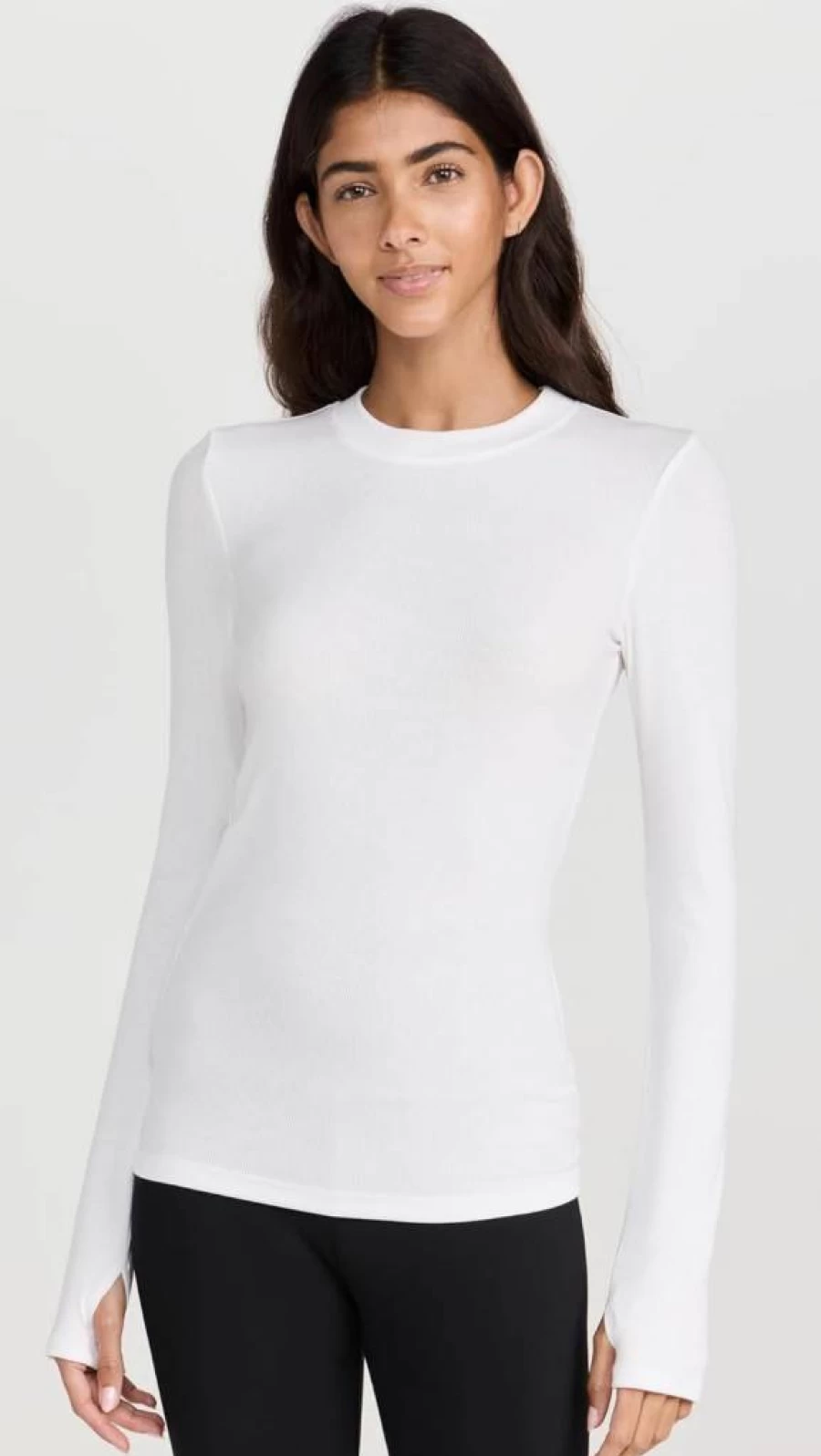 SPLITS59 Women's Louise Rib Long Sleeve T-Shirt – Soft Stretch Comfort Fit Top