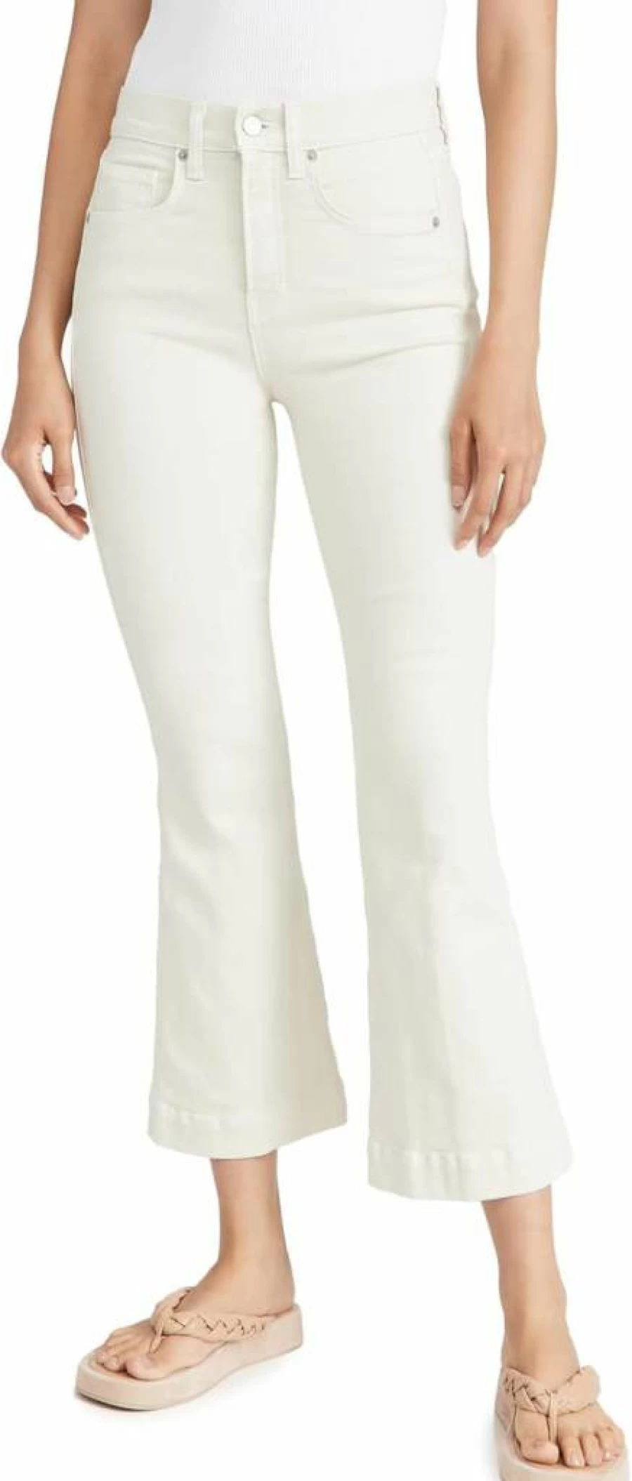 Veronica Beard Women's Carson High Rise Flare Jeans Ankle-Length Denim Pants