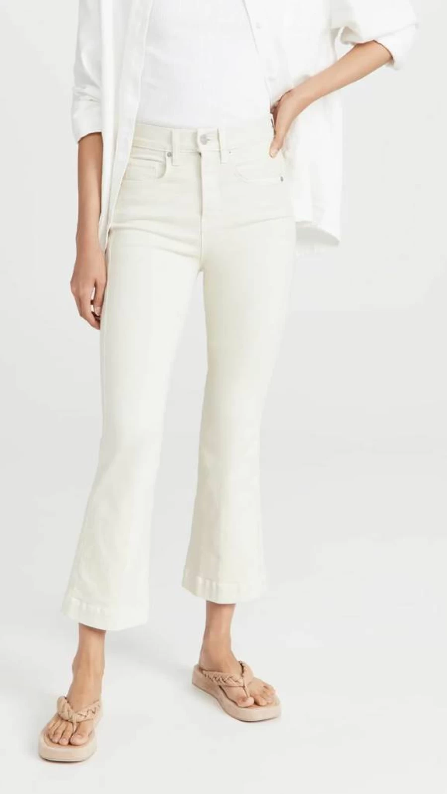 Veronica Beard Women's Carson High Rise Flare Jeans Ankle-Length Denim Pants