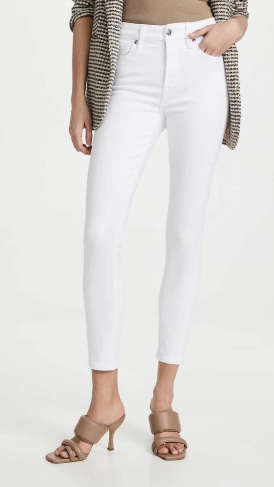 Good American Black Cropped Skinny Jeans for Women - Slim Fit Ankle-Length Denim Pants