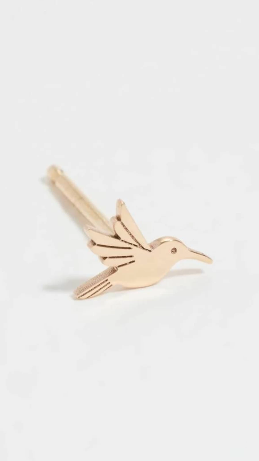 ZOE CHICCO 14K Gold Hummingbird Stud Earrings for Women - Minimalist Tiny Bird Design