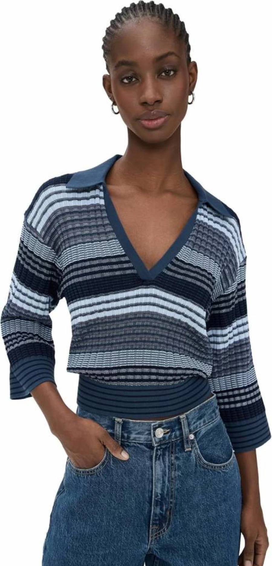 Ramy Brook Women's Azaria Striped Knit Top - Casual Chic Stripes Fashion