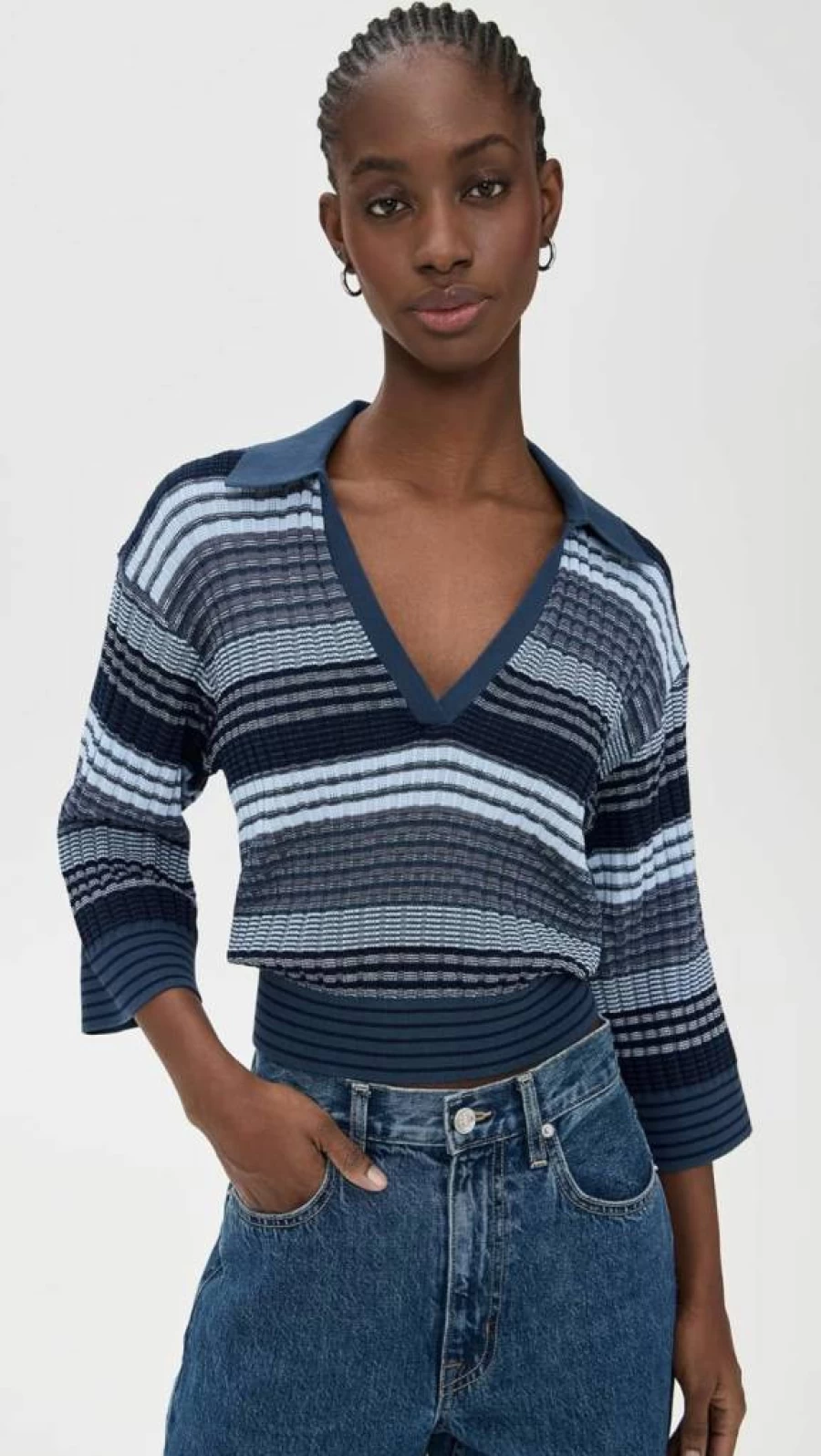Ramy Brook Women's Azaria Striped Knit Top - Casual Chic Stripes Fashion