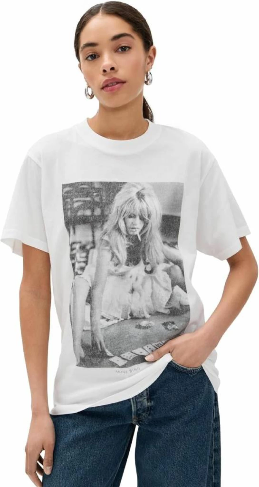 ANINE BING Women's Lili Tee T-Shirt Collaboration with Brigitte Bardot