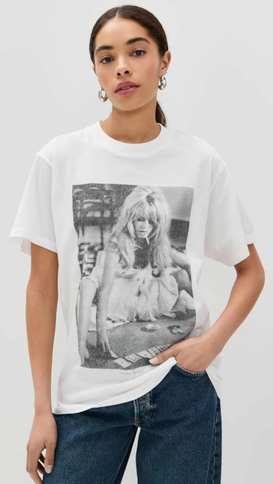 ANINE BING Women's Lili Tee T-Shirt Collaboration with Brigitte Bardot