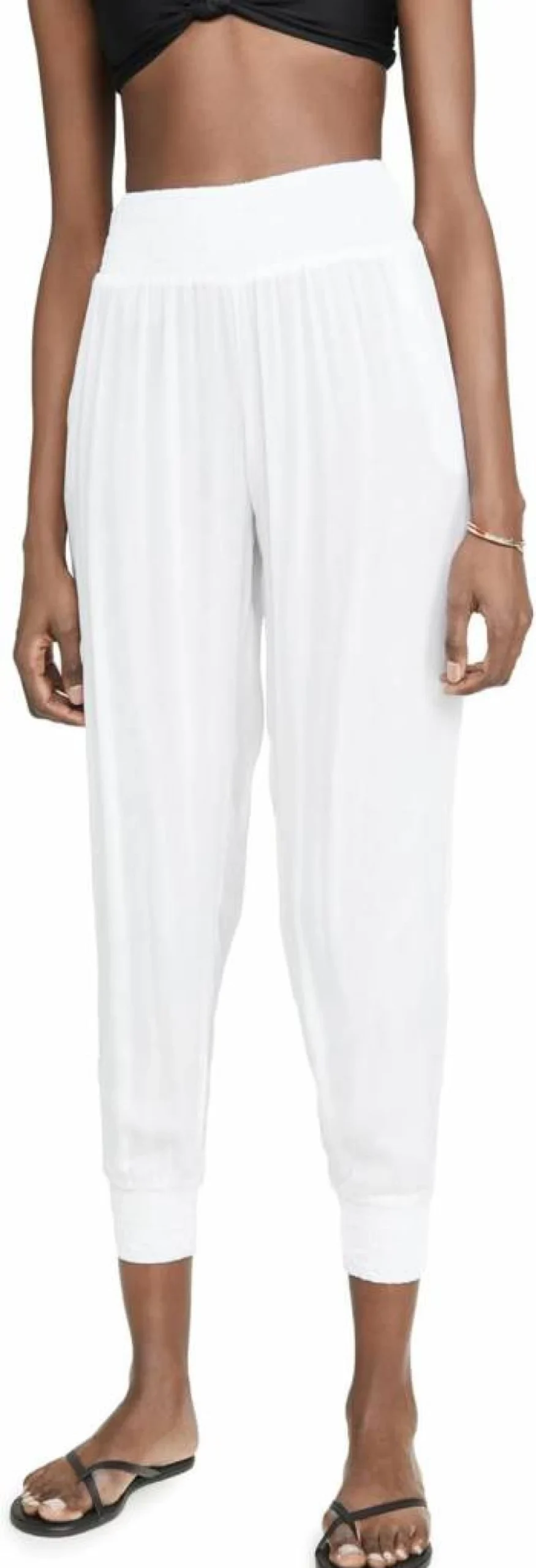 MIKOH Women's High-Waisted Ruched Yoga Pants - Kahuku Stretch Lounge & Workout Trousers