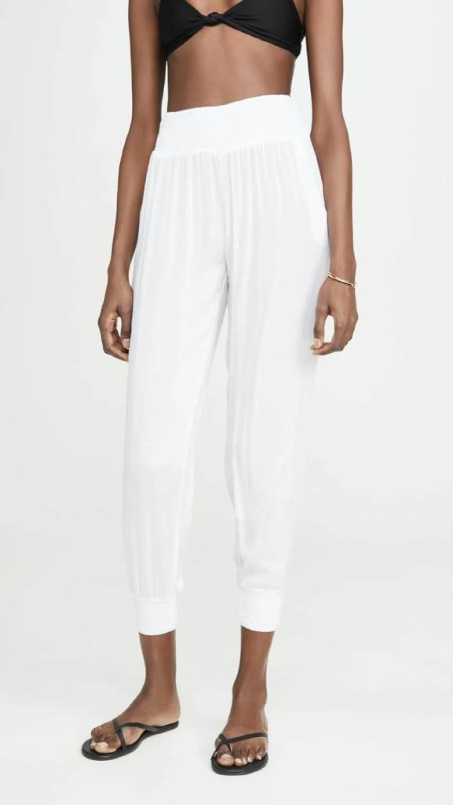 MIKOH Women's High-Waisted Ruched Yoga Pants - Kahuku Stretch Lounge & Workout Trousers
