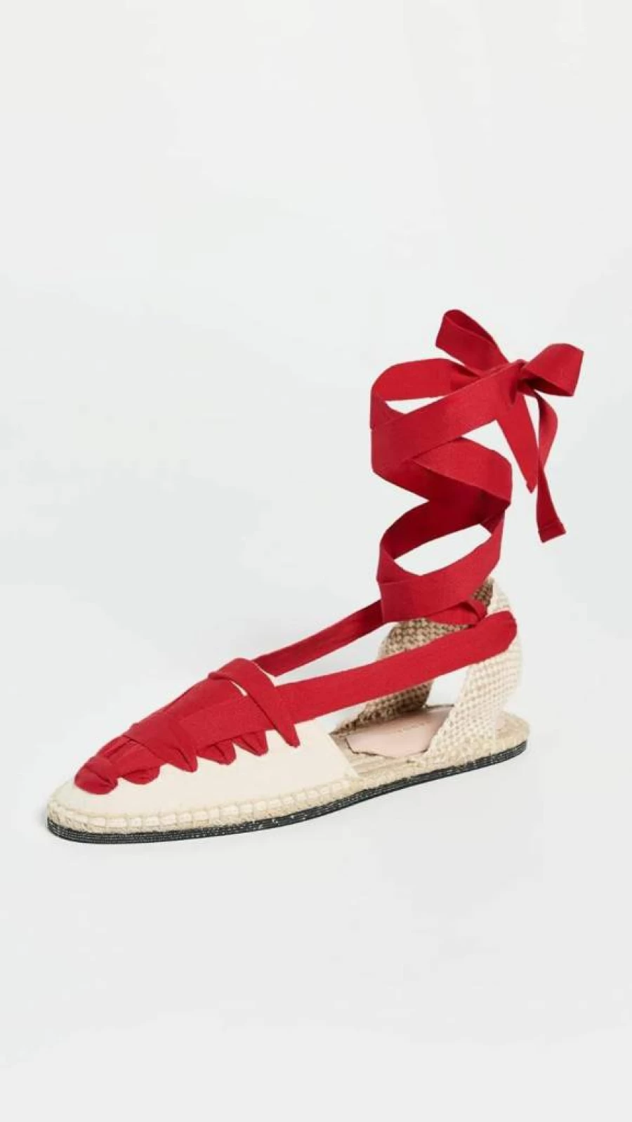 Loeffler Randall Women's Wilson Flat Espadrille Sandals with Ankle Wrap Detail