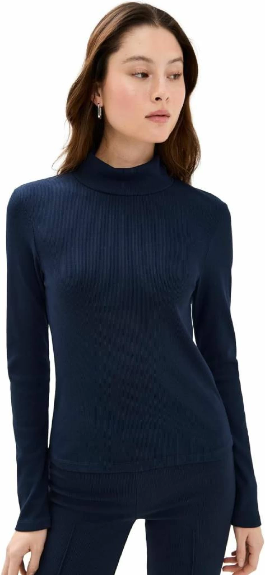 DONNI. Women's Ribbed Turtleneck Sweater - Slim Fit Knit Top for Women