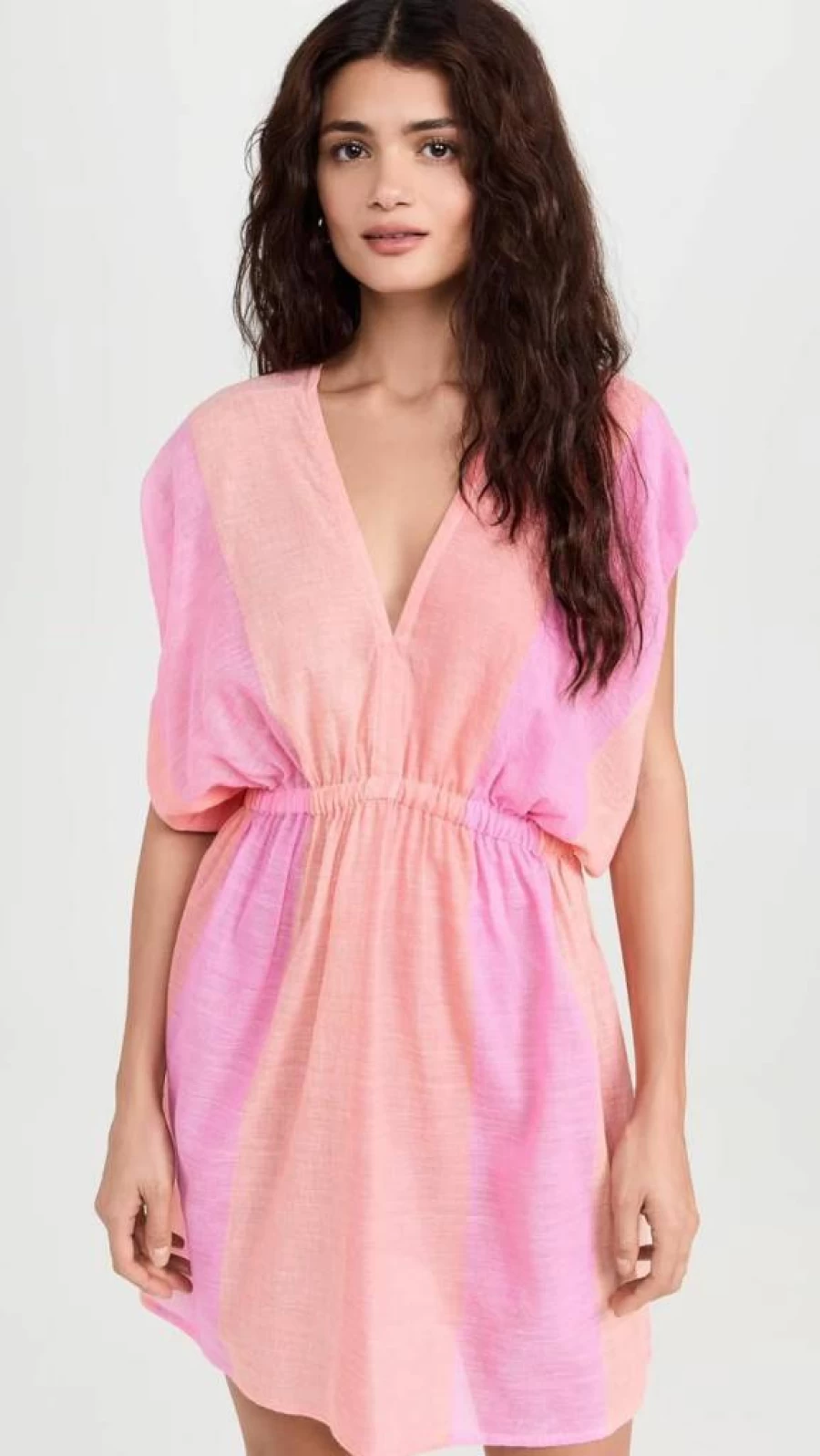 lemlem Women's Alem Plunge Dress - Elegant V-Neck Boho Chic Maxi Dress