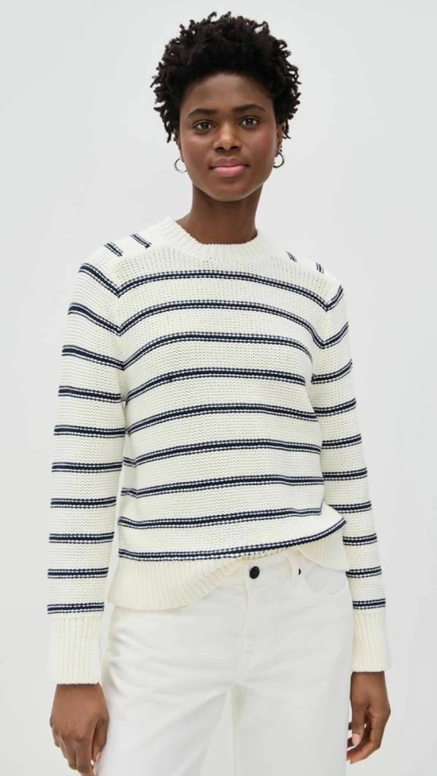 Madewell Women's Kyla Striped Cotton Pullover Sweater