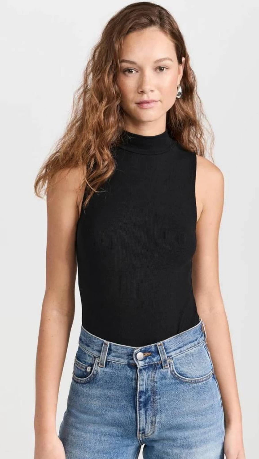 Ambitionist Women's Mock Neck Bodysuit - Stretchy Thong Tank Top for Women