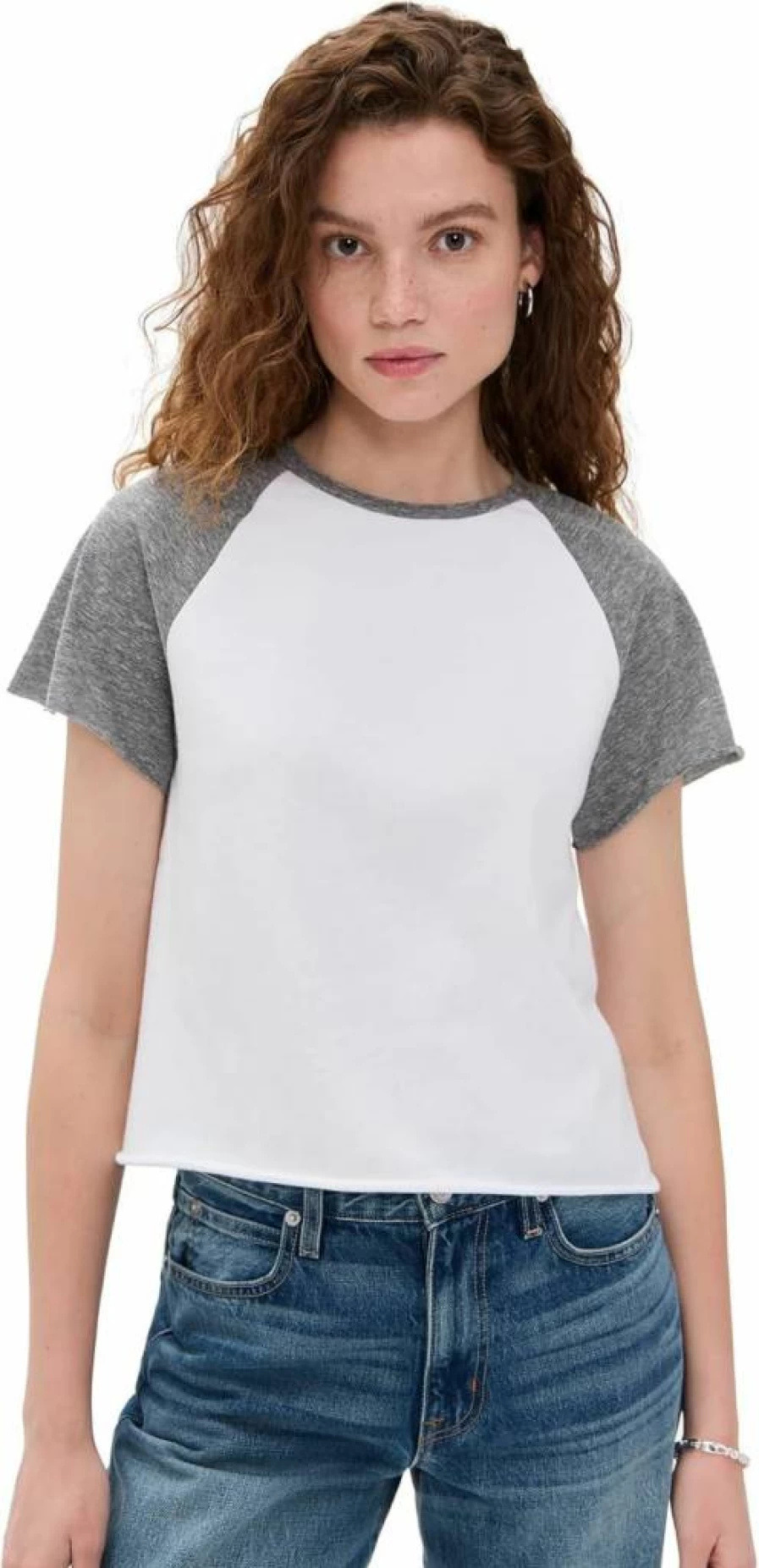 PerfectWhiteTee Women's Athletic Colorblock T-Shirt - Sporty Britt Top for Casual Wear