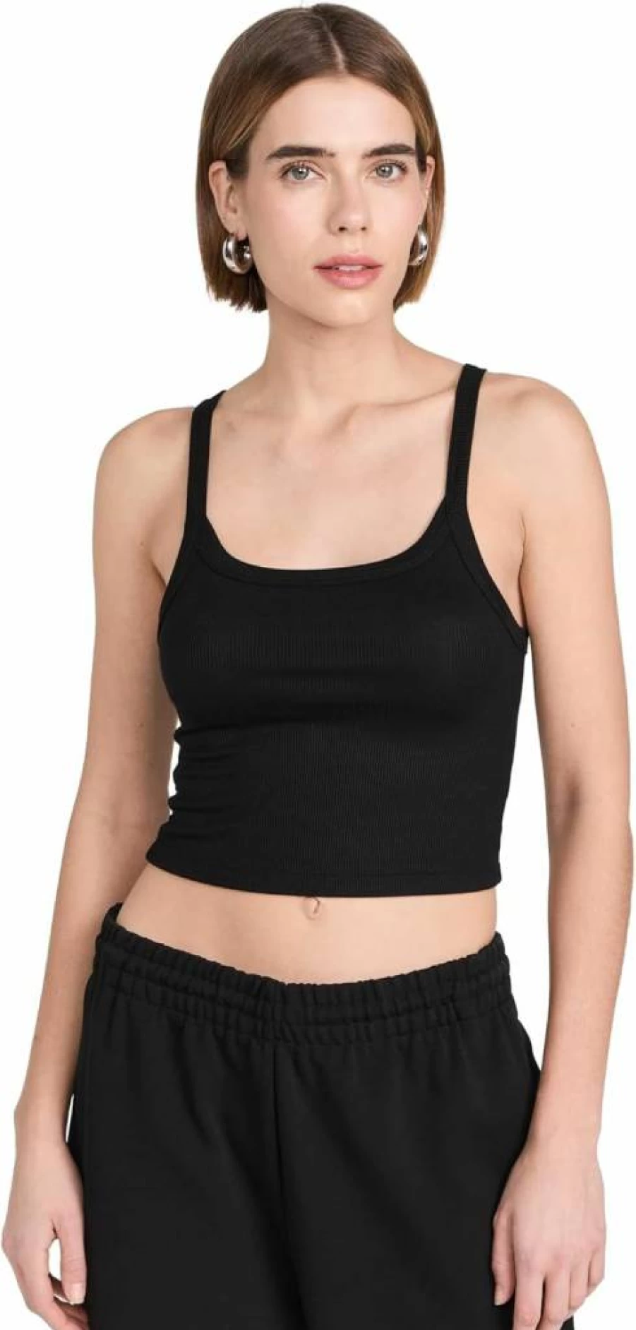 SPLITS59 Women's Charlie Ribbed Crop Top Tank - Stretchable Comfort Fit Workout Shirt