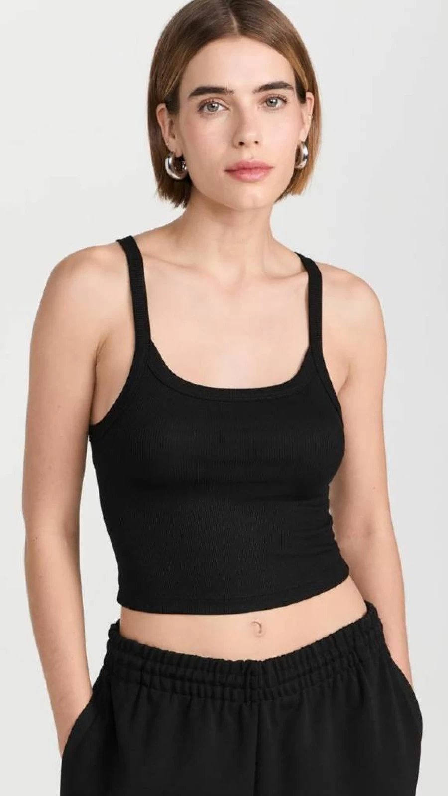 SPLITS59 Women's Charlie Ribbed Crop Top Tank - Stretchable Comfort Fit Workout Shirt