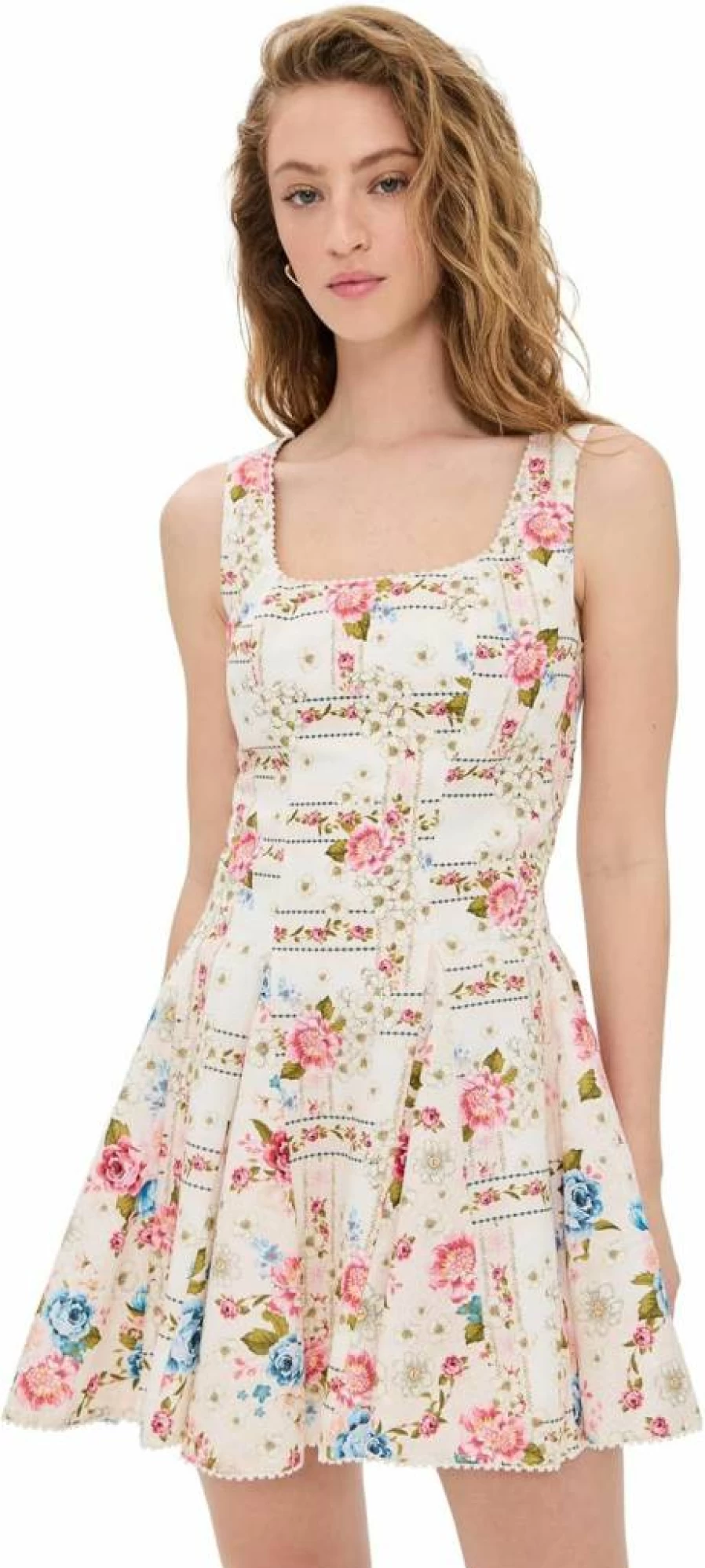 AGUA BENDITA Women's Kristen Meraki Floral Printed Mini Dress - Elegant Party Wear