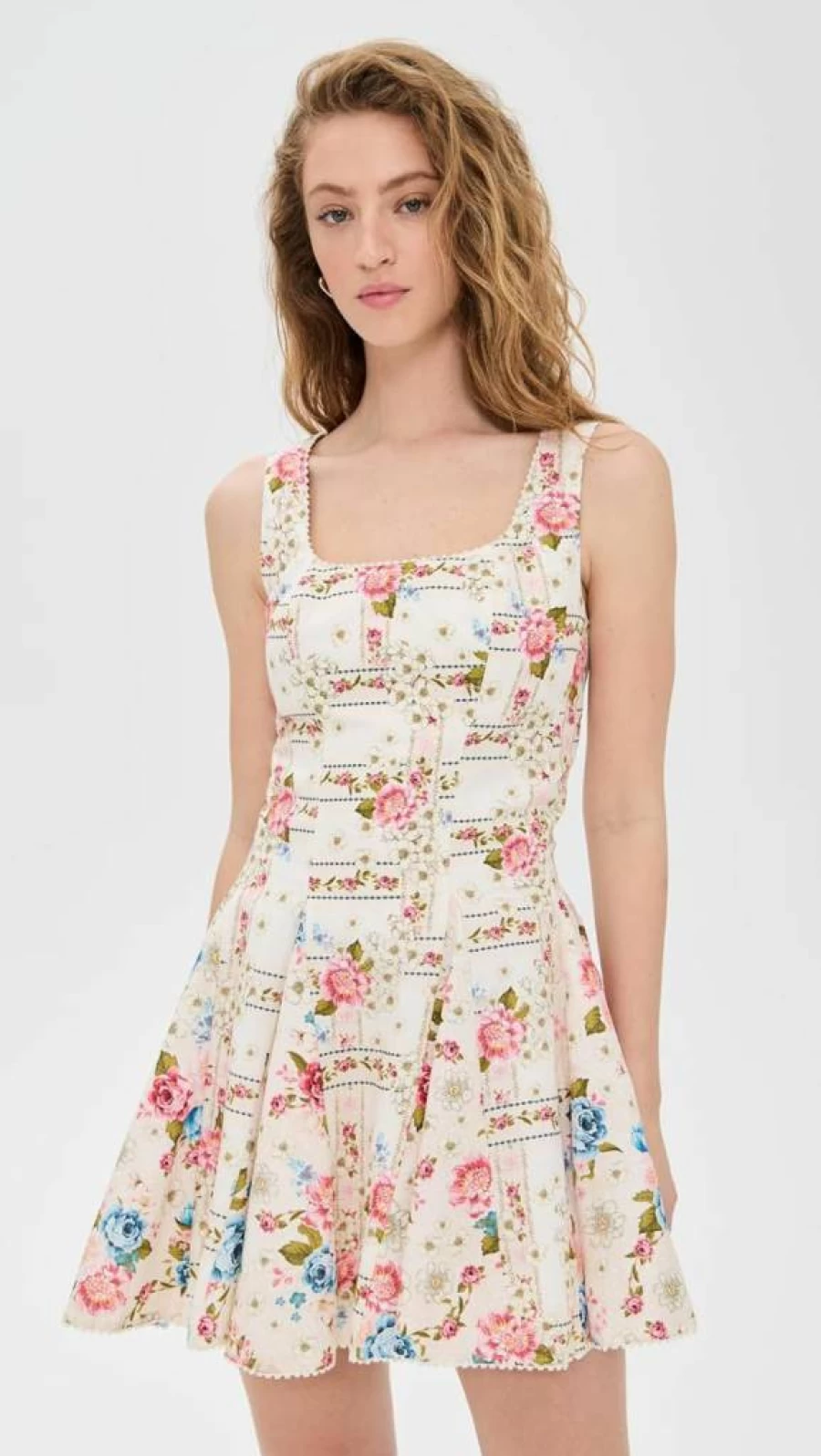 AGUA BENDITA Women's Kristen Meraki Floral Printed Mini Dress - Elegant Party Wear