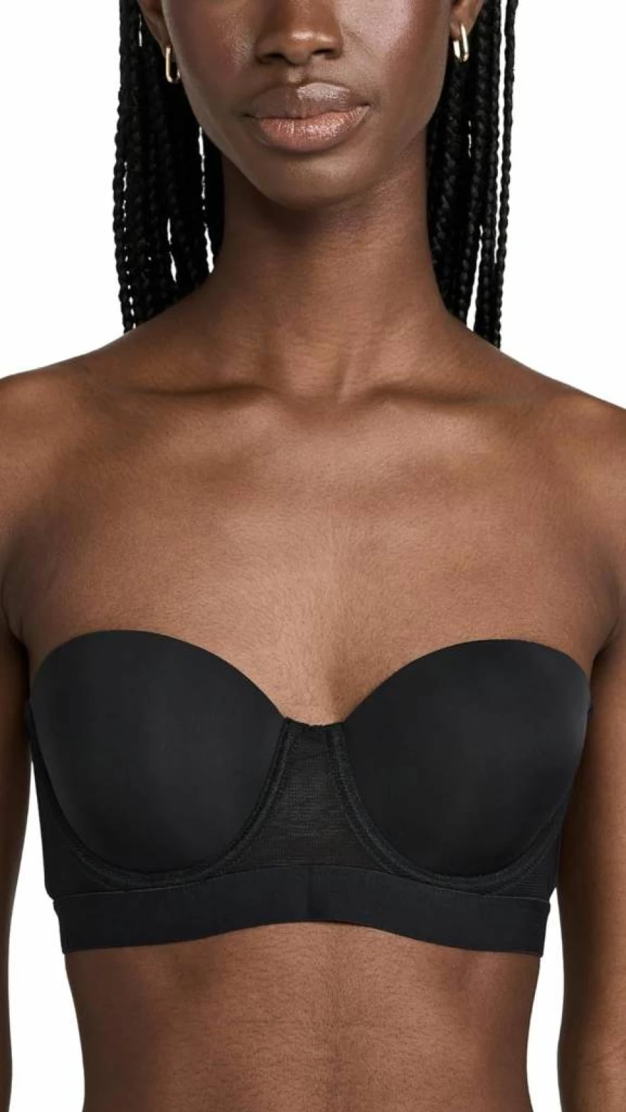 LIVELY Women's No-Slip Strapless Bra with Flexible Underwire & Balconette Cups | Breathable Mesh Sides | Removable Adjustable Straps | Smooth T-Shirt Bra