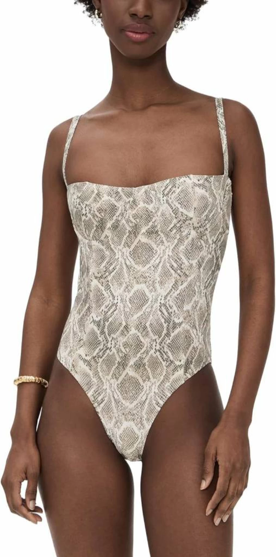 Good American Square Neck Swimsuit - SSP Print001 Design, Women's Fashion Bathing Suit