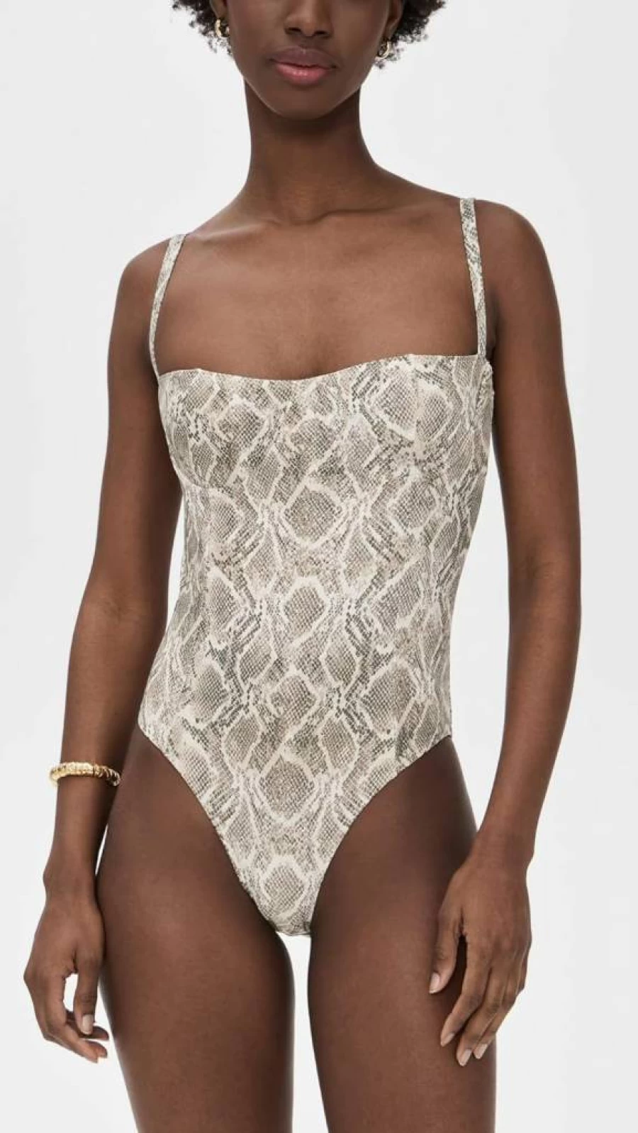 Good American Square Neck Swimsuit - SSP Print001 Design, Women's Fashion Bathing Suit