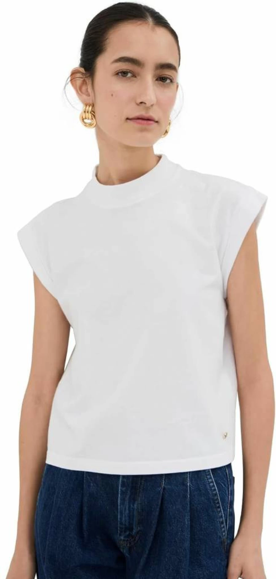 ANINE BING Women's Caspen Tee - Premium Cotton Short Sleeve T-Shirt