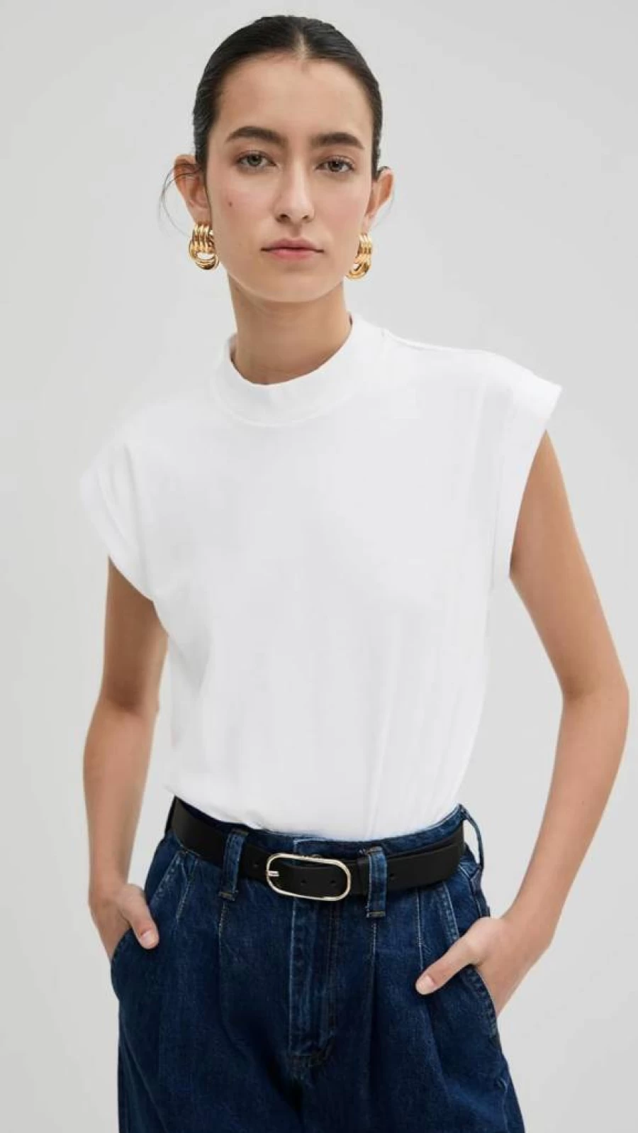 ANINE BING Women's Caspen Tee - Premium Cotton Short Sleeve T-Shirt
