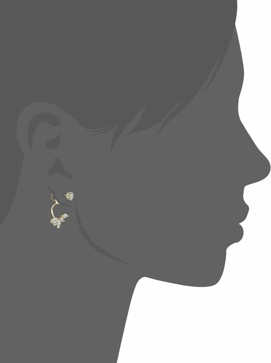 SHASHI Women's Marquis Ear Jacket Earrings in Gold & Clear Crystal, One Size, Dangle Earrings for Women, Elegant Stud Earrings, Fashion Jewelry Gift