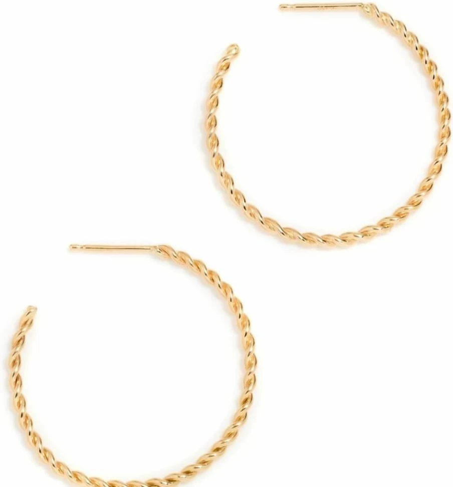 Ariel Gordon Jewelry 14K Gold Skinny Twine Hoop Earrings for Women