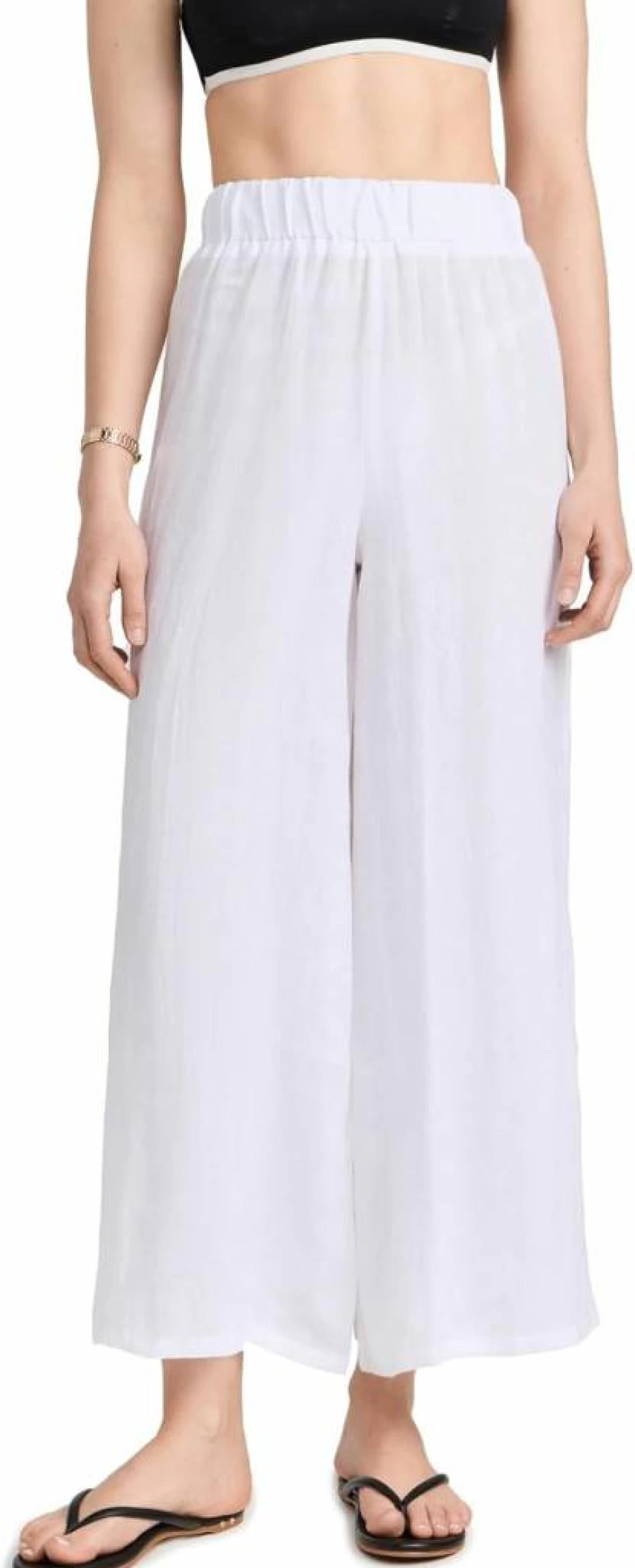 Vitamin A Women's Linen Wide Leg Pants Swimsuit Cover Up - Tallow Beachwear