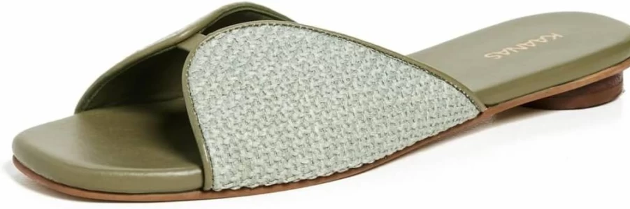 KAANAS Women's Serene Square Toe Woven Flats - Comfortable Breathable Casual Loafers for Women