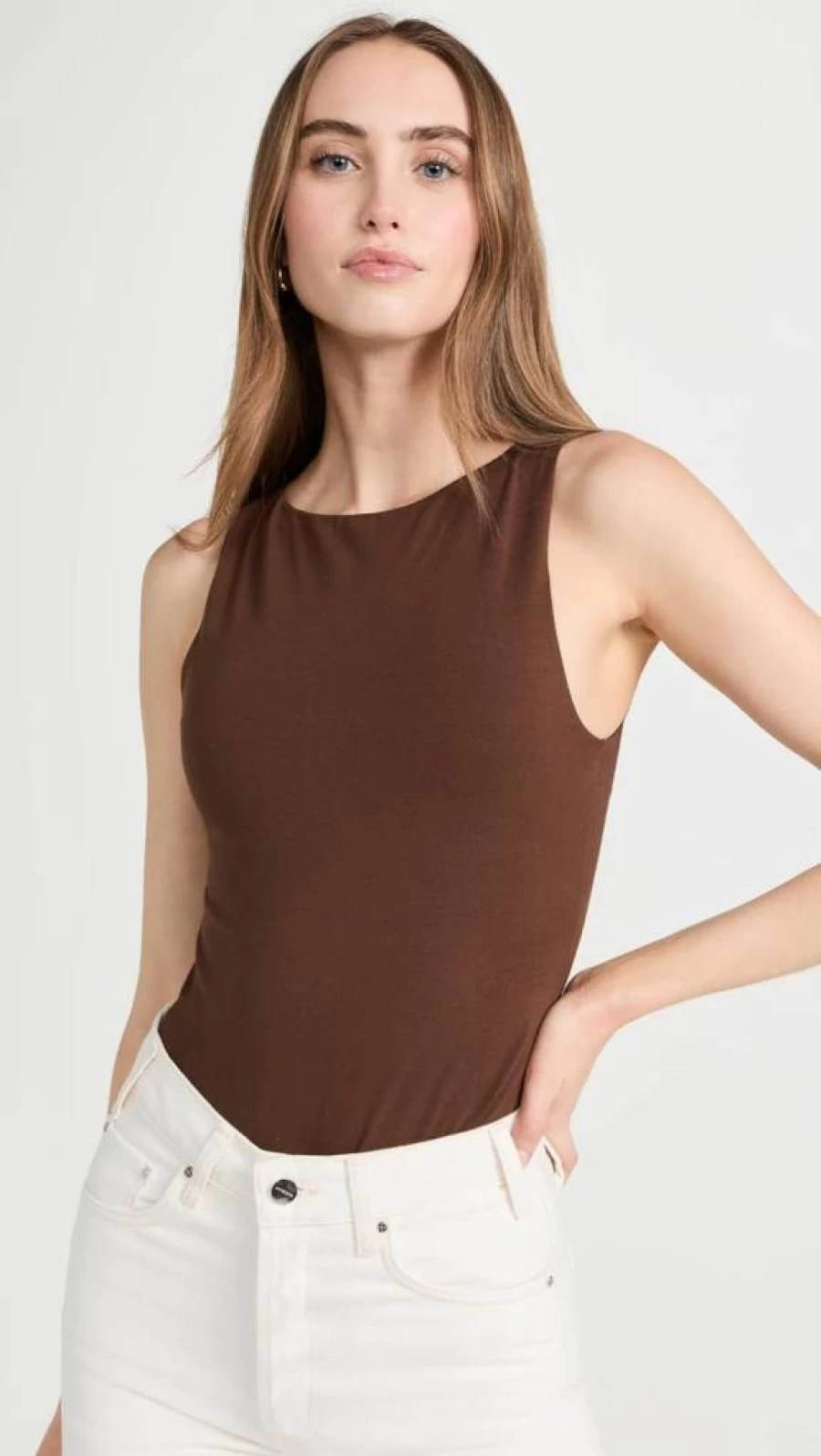Ambitionist Women's High Neck Thong Tank Top - Sleek Workout & Yoga Crop Top