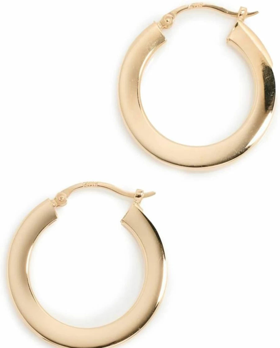 Ariel Gordon 14K Gold Slim Hoop Earrings for Women - Lightweight Helium Hoops