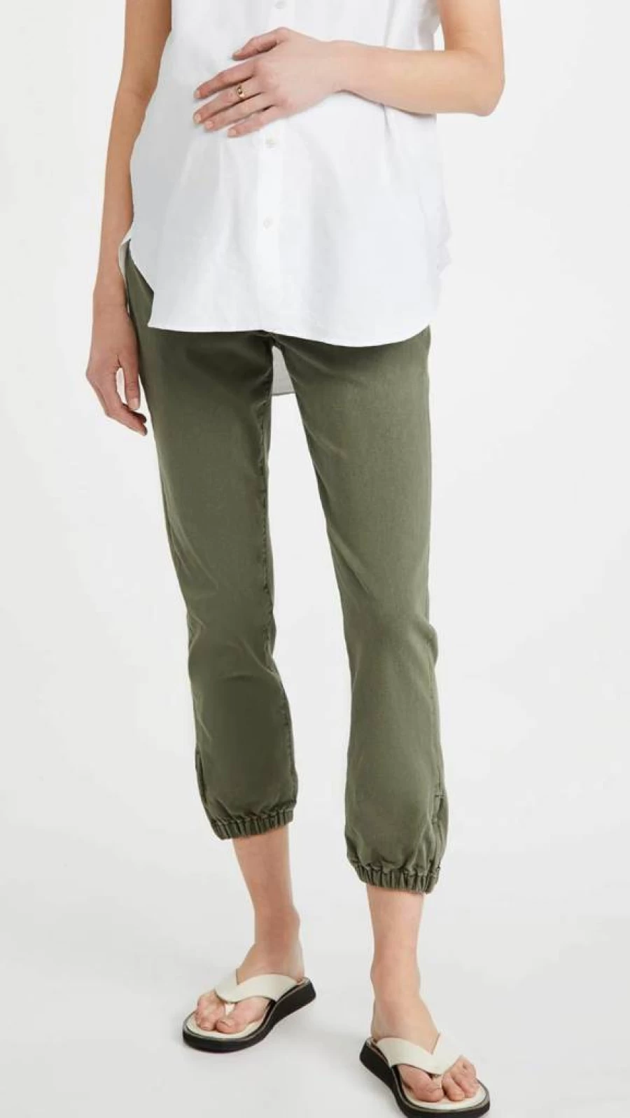 PAIGE Women's Mayslie Maternity Joggers - Comfortable Stretch Pregnancy Pants for Everyday Wear