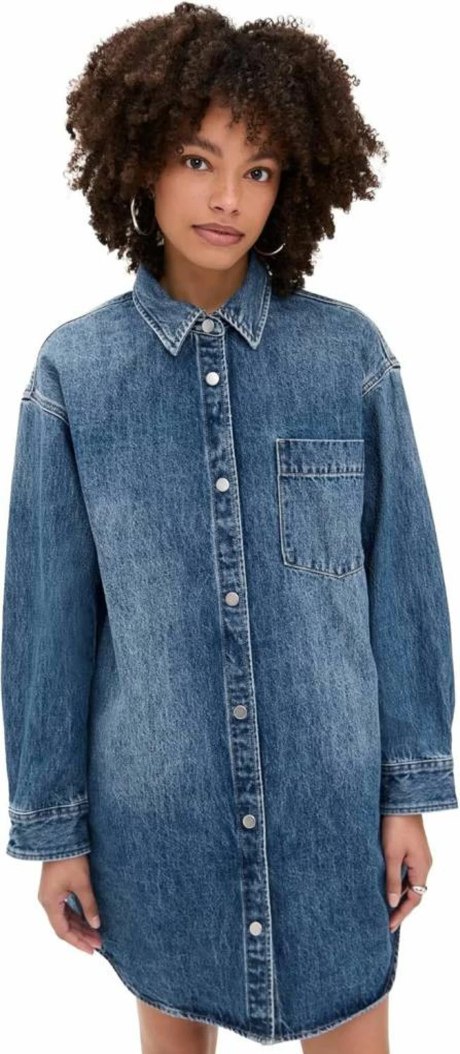 Pistola Denim Women's Elle High Waist Denim Dress - Vintage Blue Stretch Midi Dress for Women
