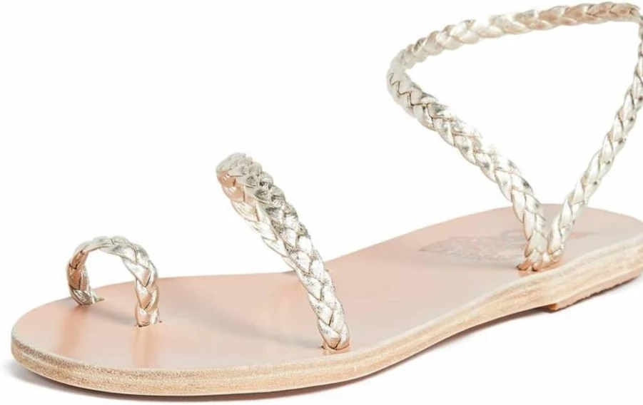 Ancient Greek Sandals Women's Eleftheria Leather Sandals – Handmade Greek Goddess Style Flat Sandals
