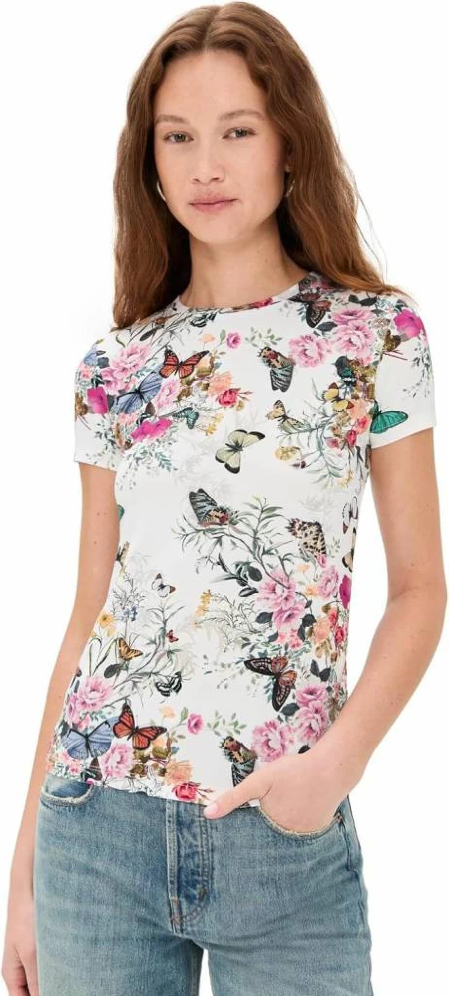 L'AGENCE Women's Ressi Short Sleeve Crew Neck Charonda T-Shirt