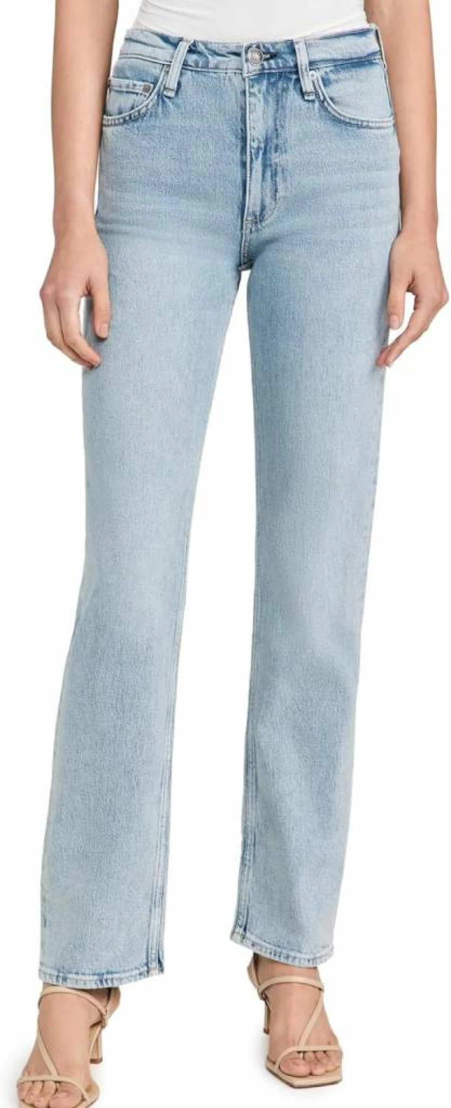 Rag & Bone Women's Harlow Straight Leg Jeans - Mid Rise Full Length Denim Pants