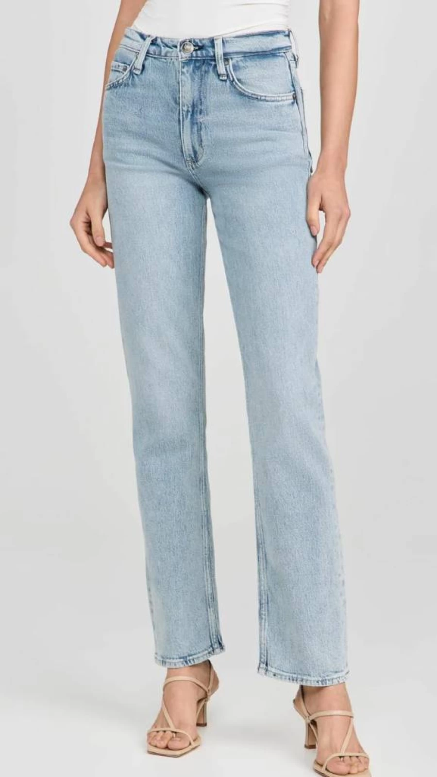 Rag & Bone Women's Harlow Straight Leg Jeans - Mid Rise Full Length Denim Pants