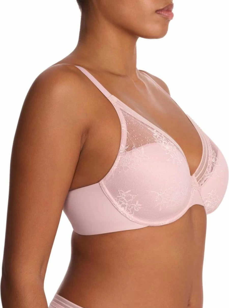 Natori Women's Love Lace T-Shirt Bra - Full Coverage Plunge Underwire Bra for Comfort & Support