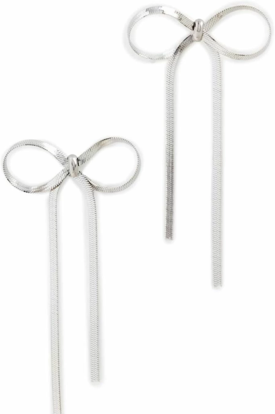 Maison Irem Sterling Silver Bow Earrings for Women - Elegant Dangle Drop Earrings