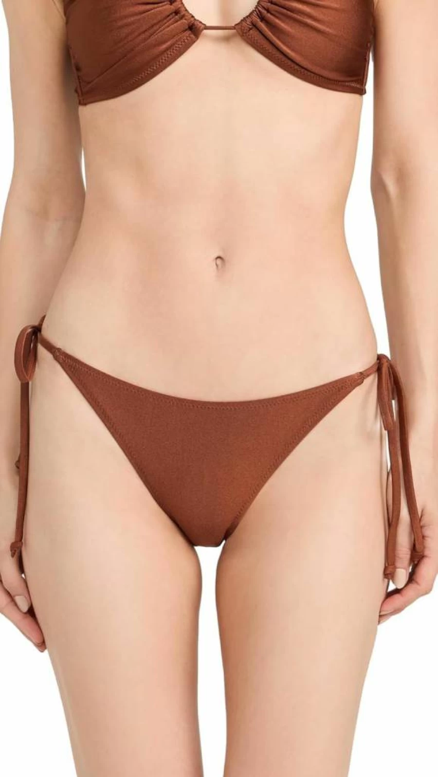 Ganni Women's Shine String Bikini Bottoms - High Shine Swimwear for Women