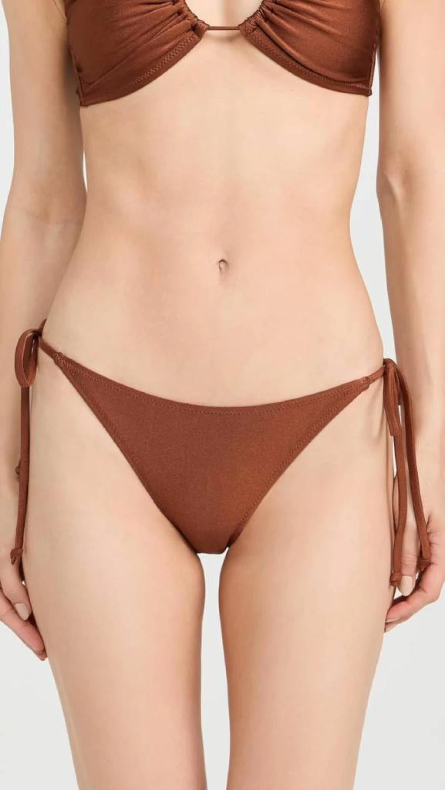 Ganni Women's Shine String Bikini Bottoms - High Shine Swimwear for Women