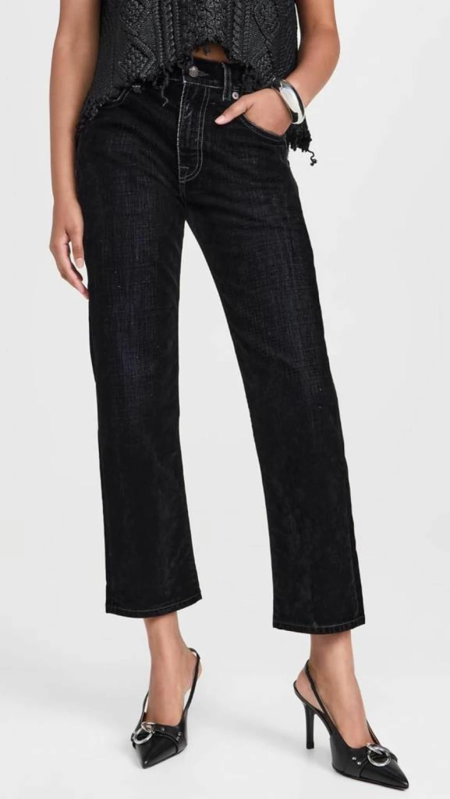 R13 Women's Romeo Velvet High-Rise Skinny Jeans - Soft Stretch Velvet Denim Pants for Women