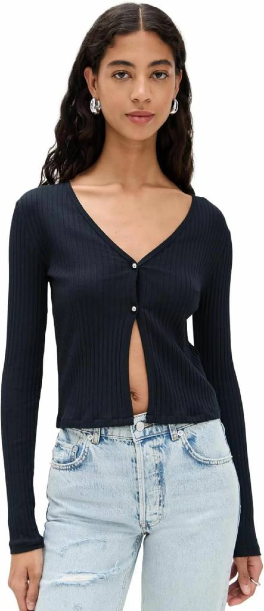 IRO Women's Silas Knit Cardigan - Soft Long Sleeve Open Front Sweater