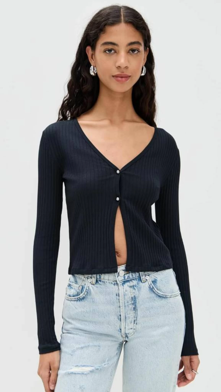 IRO Women's Silas Knit Cardigan - Soft Long Sleeve Open Front Sweater