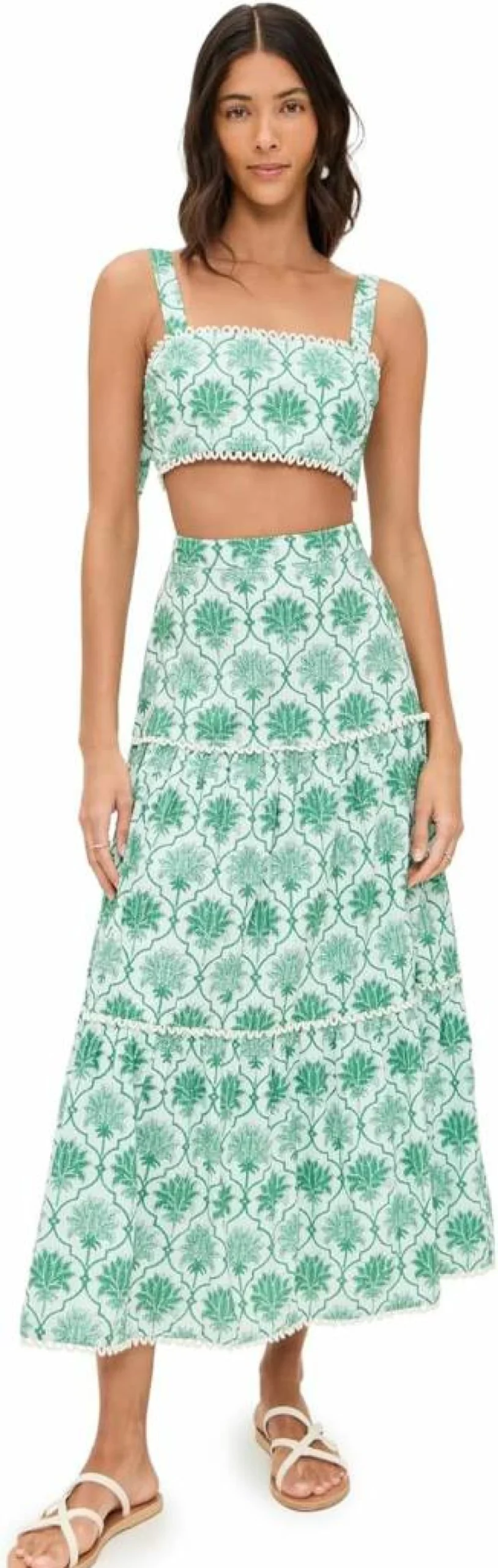 Saylor Women's Kaitlin Floral Print Midi Skirt and Top Set